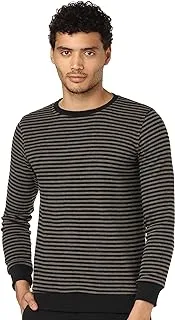 CAESAR Mens Mens Round Neck Stripped Sweatshirt SweatShirt