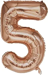 Generic Foil Large Balloon With Number Five Design For Party And Birthday 32 Inch - Rose Gold