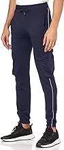 CAESAR Mens Elastic Waist With Line Baggy Sweatpants - Blue SweatPant