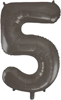 Generic Foil large balloon with number five design for party and birthday 32 inch - black