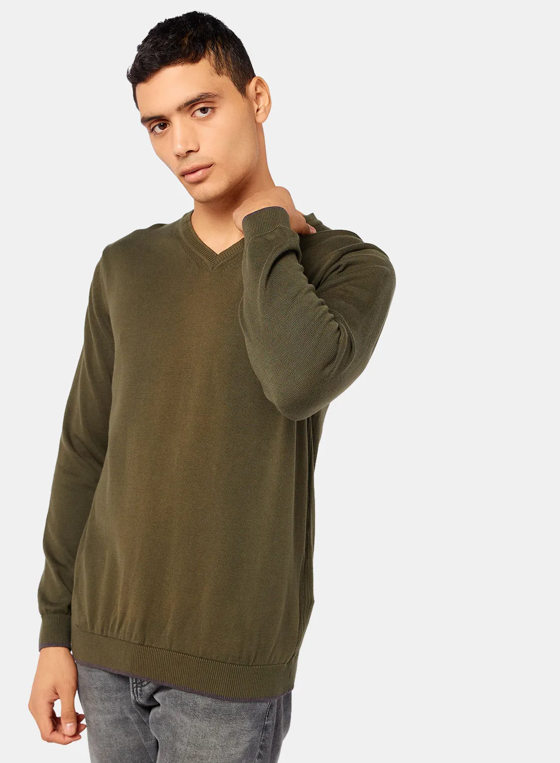 TOWN TEAM Contrast Stripe Pullover