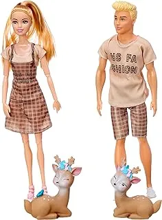 Doll + boy + 2 deer