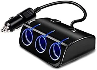 3 Way Socket LED Car Cigarette Lighter Splitter Charger Adapter + 2 USB