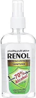 Renol Alcohol Sanitizer for Hands and Surfaces with Pine Fragrance - 115 ml