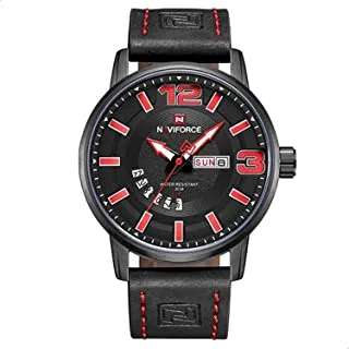 Naviforce Watch for Men, Automatic Movement, Analog Display, multi Leather Strap-9143 B-R-B