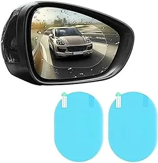 DELFINO Car Rearview Mirror Protective Film Waterproof Film, Anti-Fog HD Car Rearview Mirror Decal, Rainproof, Anti-Scratch Clear Protective Film for Car Rearview Side Mirror Glass 2PCS