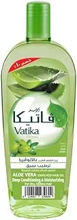 Vatika Naturals Aloe Vera Enriched Hair Oil 90ml | Olive & Henna | Deep Conditioning & Moisturizing | For Dry, Lifeless Hair