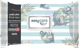 Easy Care Wet Wipes, Marine Scent, 80 Wipes