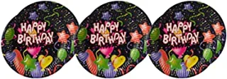 Party happy birthday print paper party plates set, 7 inch, 86056/6 multi color set of 6