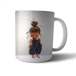 Ceramic Little Girl Print Mug - Multi Color