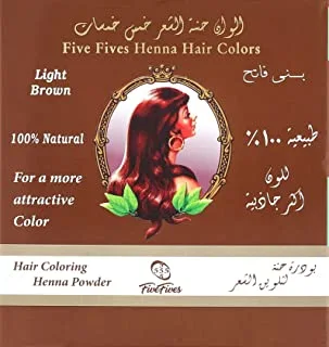 Five Fives Natural Henna Hair Color, Light Brown - 100 gm