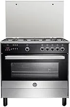 LA GERMANIA Freestanding Cooker 90 x 60, 5 Gas Burner, Stainless x Black 9M10G4A1X4AWW