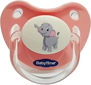 Baby Time Baby Accessories BT128 Silicone Orth Opaque Soother With a cover No 1 PINK 1.0 Piece