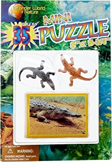 Wonder World of Nature Alligator Shaped Puzzle with Alligator Shaped Miniature Animal Figure - 35 P