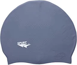 SPURT Granular Silicone Swimming Cap in Zipper Bag Grey