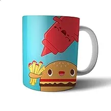 Ceramic Burger-Sandwich Print Mug - Multi Color