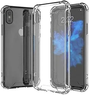 جراب خلفي من Defender لهاتف iPhone XS مضاد للانفجار King Kong Armor Super Protection Gel Case ، شفاف شفاف