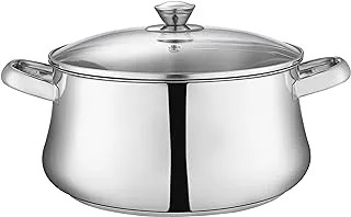 Zahran classic stewpot with glass lid, size 28 cm, stainless steel - 330030028