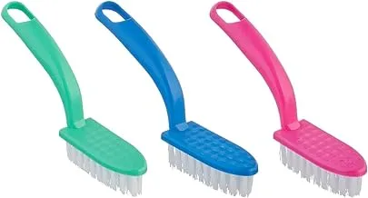 MT Small Cleaning Brush Set, 3 Pieces, Multi Color - 28 x 14 cm