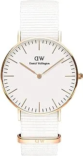 Daniel Wellington Watch Unisex , Japanese Quartz Movement, Analog Display, Black Leather Strap-DW00100309