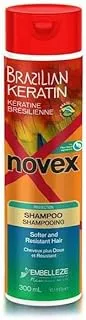 Novex brazilian keratin all hairs unisex shampoo, 300 ml