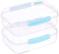 Max plast Plastic Food Container with Lid, 44 Ounce (Pack of 2) - Multi Color