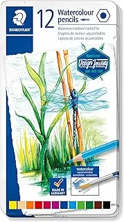 Staedtler Design Journey 14610C Metal Box of 12 Assorted Watercolour Pencils