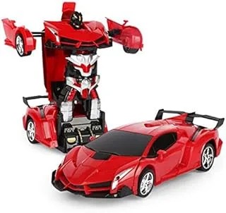 Transformers Car With Remote Control For Kids - Red