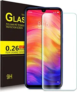 KuGi لهاتف Xiaomi Redmi Note 7 / Xiaomi Redmi note 7 pro واقي شاشة 9H HD شفاف سهل التركيب وخالي من الفقاعات من الزجاج المقوى مصمم لهاتف Xiaomi Redmi Note 7 الذكي. صافي