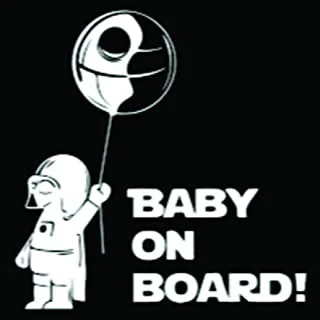 Solo E287 Baby on Board Car Sticker, 15 x 15 cm - Black and White