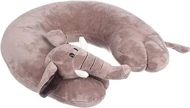 Al Hayah Elephant-Shaped Fiber Neck Pillow - Café