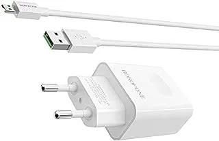 BOROFONE BA32A Wall Charger With Single Port and Micro Cable Set Of 2 Pieces - White