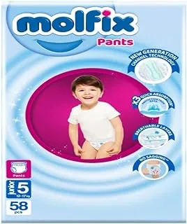 Molfix - Pants Diapers - Jumbo Pack - Junior Size 5 - 58 Pieces