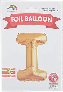 Mcolour Balloon Foil Balloon - Letter I - Meduim Size, Gold