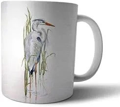 Ceramic Egret Bird Print Mug - Multi Color