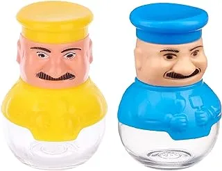 Chef Style Salt and Pepper Shaker Set, Assorted colors- 2 Pieces