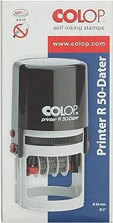 Colop printer r50 english round date stamp, 50 mm