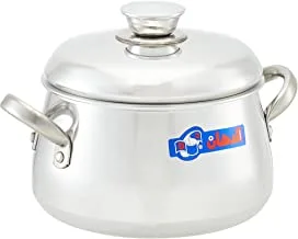 El Dahan Bombe Cooking Pot with Stainless Steel Handles, 18 cm - Silver