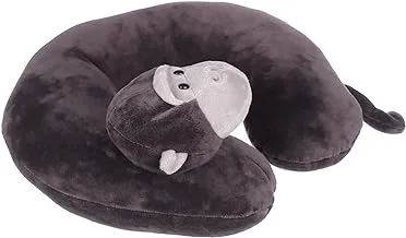 Al Hayah Monkey-Shaped Fiber Neck Pillow - Dark Grey