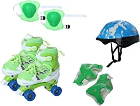 Generic Rustomart Roller Skates Set with Helmet for Children Medium Green 1.0 Base box