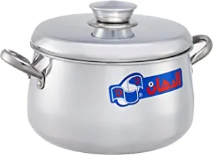 El Dahan Bombe Cooking Pot with Stainless Steel Handles, 28 cm - Silver