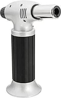 Refillable Flame Lighter For Food Roasting 1300 c - Black Silver