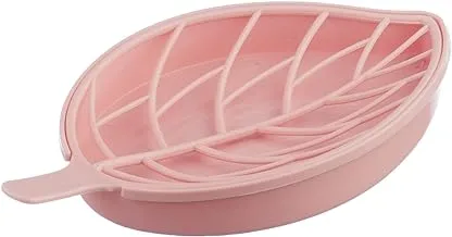 Leaf Shaped Plastic Soap Dish - Pink