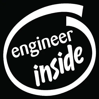 Solo E5 Engineer Inside Car Sticker, 15 x 15 cm - Black and White