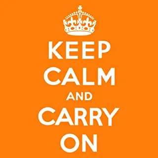 Solo E62 Keep Calm Printed Car Sticker, 15 x 15 cm - Orange and White