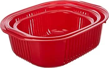 Zahran plastic colander, red, set of of 3 pieces, 06000560