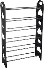 Plastic shoes rack, 6 stackable shelves - black