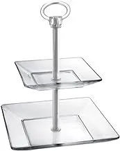 Borgonovo modi square 2 tiers glass platter