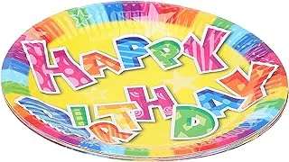 Party Happy Birthday Print Paper Party Plates Set 6 Pieces - 7 Inch