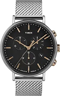 Timex Watch Unisex , Quartz Movement, Analog Display, Metallic Stainless Steel Strap-TW2T11400